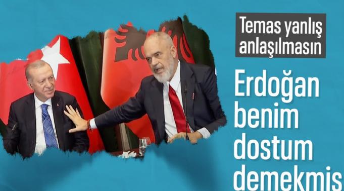 Arnavutluk Başbakanı Rama&#039;dan Cumhurbaşkanı Erdoğan&#039;a dostluk dokunuşu
