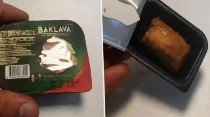 Bir dilim baklavaya ödediği ücrete sinirlenen vatandaş video çekti