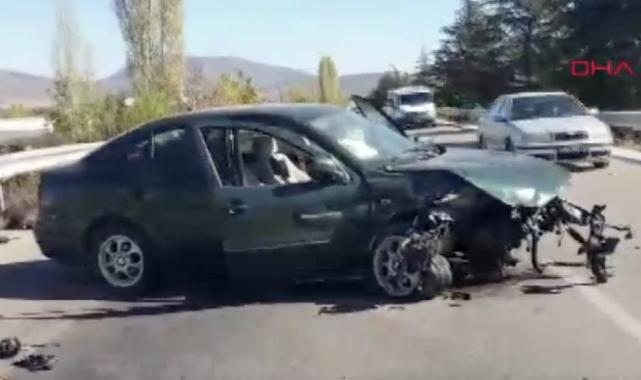 Isparta'da otomobille domuza çarptılar