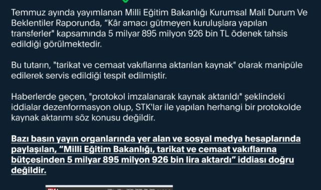 MEB ödenekleri kimlere aktarıyor? Açıklama İletişim'den geldi