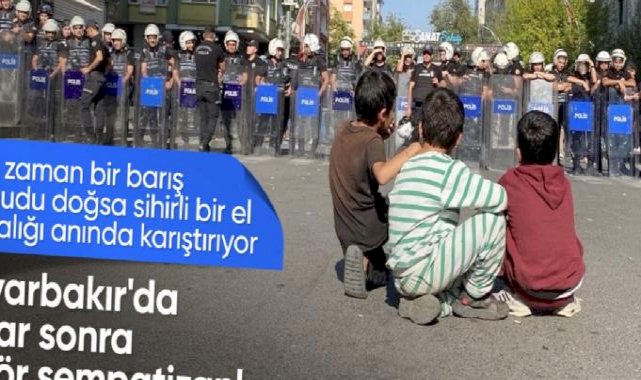 Diyarbakır'da PKK sempatizanları polise karşı çocukları kullandı