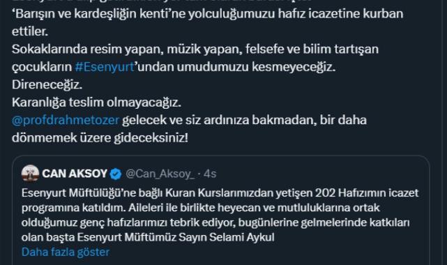 Ahmet Özer'in danışmanı hafızlık törenine katılan kayyum yönetimini tehdit etti