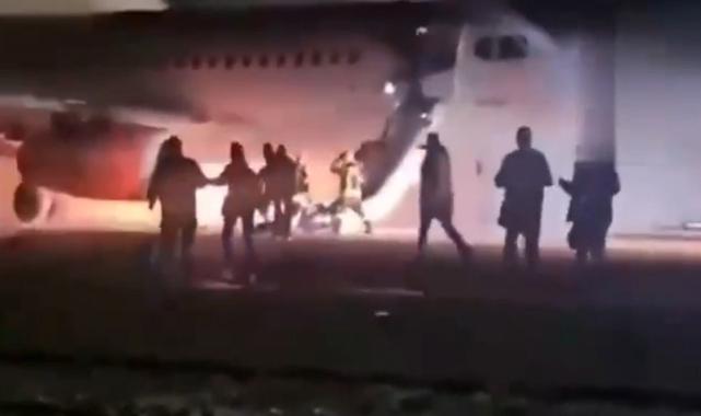 Antalya'da motoru yanan uçak sabıkalı çıktı