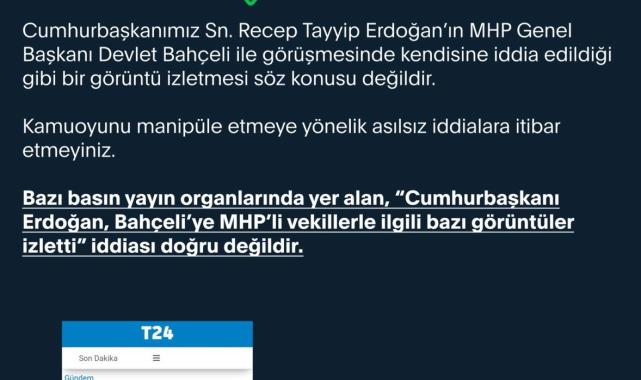 "Bahçeli'ye MHP'li vekillere dair görüntüler izletildi" iddiasına DMM'den yanıt