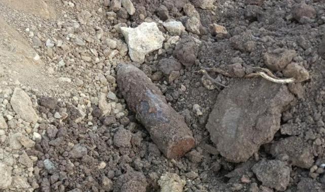 Bursa'da kazı sırasında top mermisi çıkarıldı