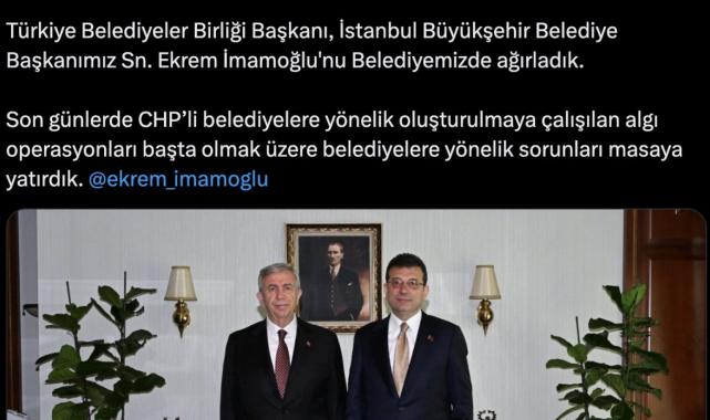 Ekrem İmamoğlu, Mansur Yavaş ile buluştu