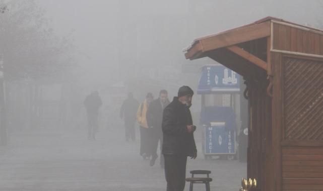 Erzurum'da sis ve soğuk hava etkili oluyor