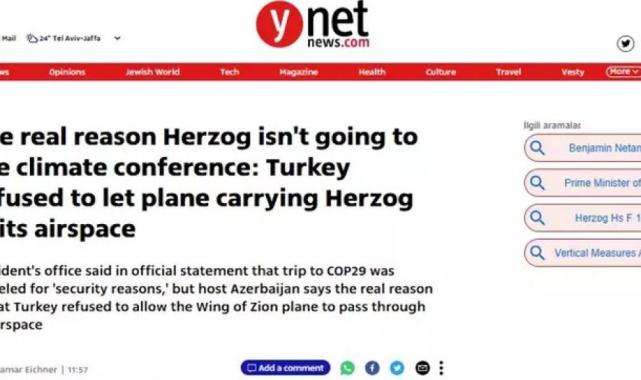 İsrail Cumhurbaşkanı Herzog'un uçağına Türkiye engeli