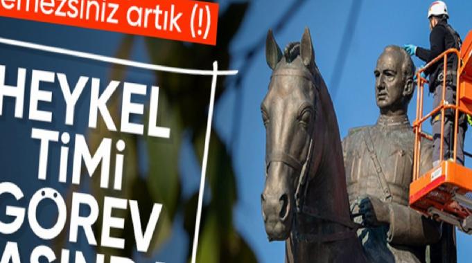 İstanbul Büyükşehir Belediyesi&#039;nden heykel bakımı