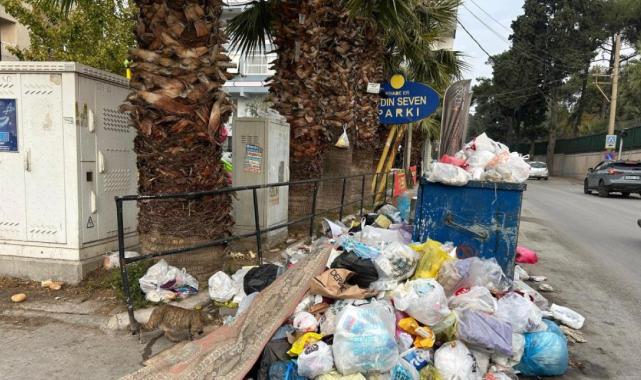 İzmir Buca'da caddeler çöpten geçilmiyor