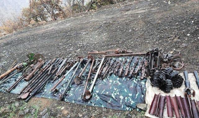 MSB, Pençe-Kilit bölgesinde ele geçirilen mühimmatı paylaştı