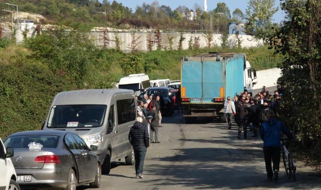 Trabzon'da katı atık tesisinde kötü konu protestosu
