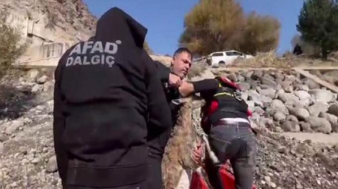 Tunceli’de suya düşen yaban keçisini AFAD kurtardı
