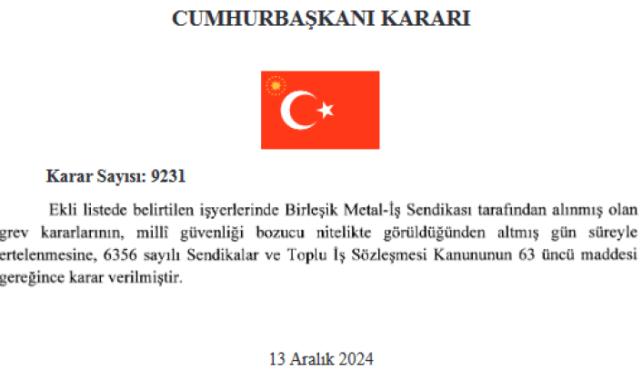 60 gün grev yasağı 'Resmi'leşti! Yasağı tanımıyoruz!