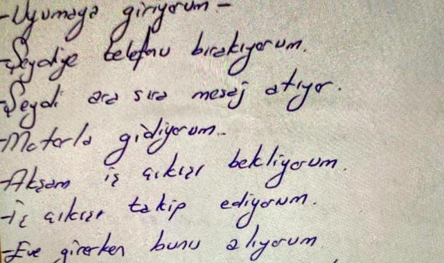 Antalya'da eş katilinin cinayet notları ortaya çıktı