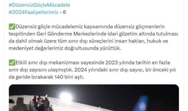 Göç İdaresi Başkanlığı sınır dışı edilen düzensiz göçmenlere ilişkin verileri paylaştı