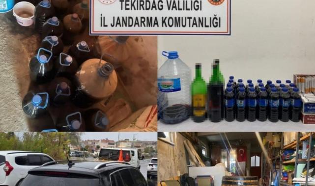 Tekirdağ'da yaklaşık bir ton kaçak içki ele geçirildi