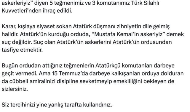 5 teğmenin TSK'dan ihracına CHP'den tepkiler