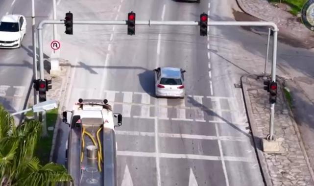 Bodrum'da drone ile trafik denetimi