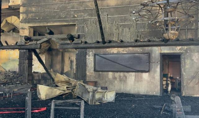 Bolu'da yanan otelin içinden görüntüler