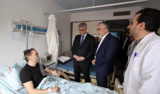 Çalışma ve Sağlık bakanları otel yangınında yaralananları ziyaret etti