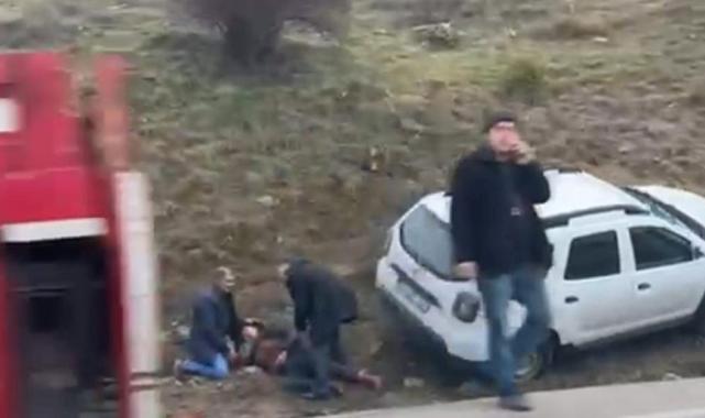 Isparta'da takla atan otomobildeki yolcu kazayı gülerek anlattı