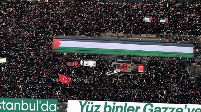 İstanbul'da Filistin için tarihi yürüyüş: Yüz binler destek için bir araya gelecek