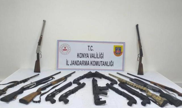 Konya'da çok sayıda kaçak silah ele geçirildi