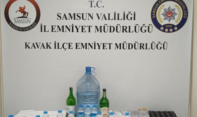 Samsun'da sahte alkol ve makaron ele geçirildi