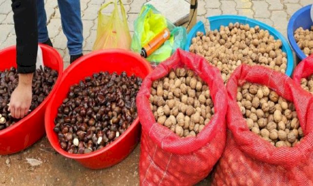 Balıkesir'de kestanelere saç spreyi sıkıp piyasaya sürdü