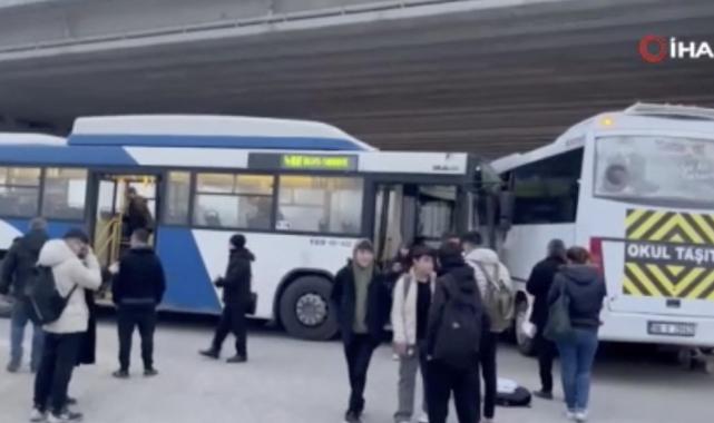 Ankara'da otobüs ile servis aracı çarpıştı