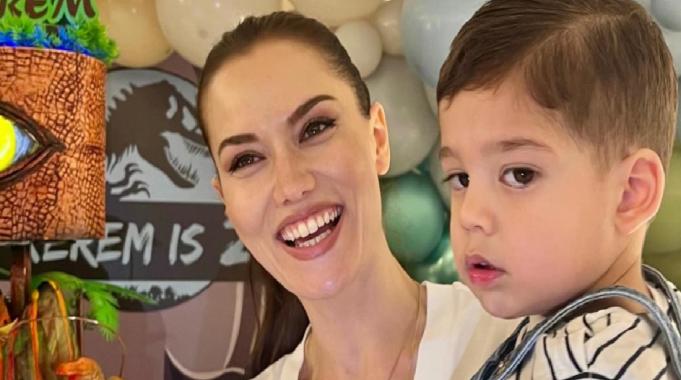 Burak Özçivit ile Fahriye Evcen küçük oğulları Kerem için doğum günü partisi düzenledi