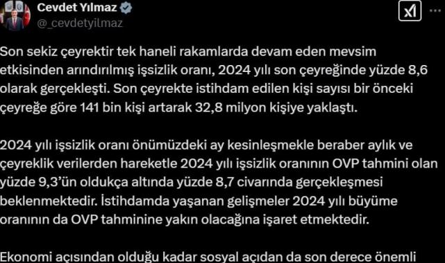 Cevdet Yılmaz: Dengeli büyüme perspektifimizi sürdüreceğiz
