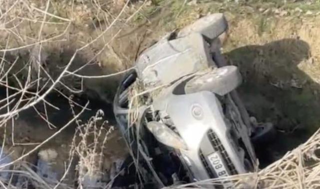 Çorum'da dereye uçan otomobilin sürücüsü yaralandı