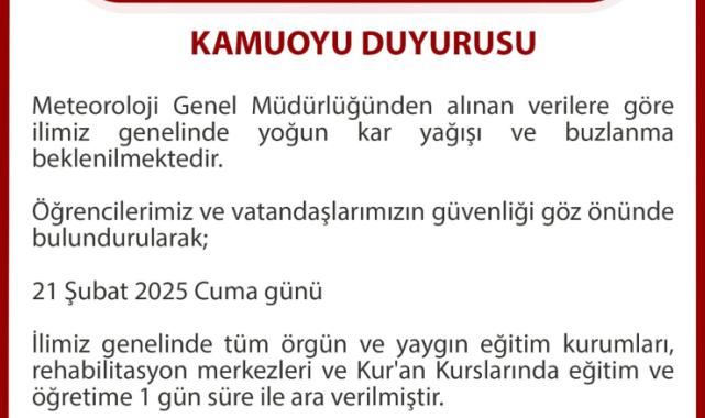 Düzce'de eğitime kar molası