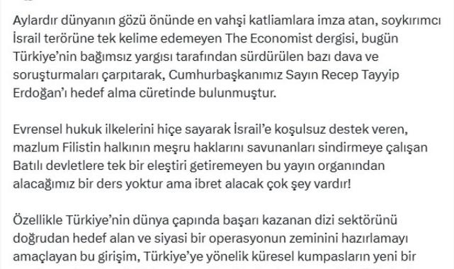 Fahrettin Altun'dan The Economist'e sert tepki