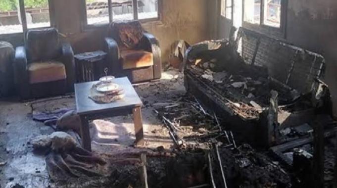 Isparta&#039;da yangında mahsur kalanların imdadına itfaiye yetşişti