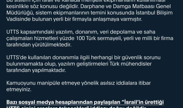 'İsrail’in ürettiği UTTS çipini araçlara takacaklar' iddiasına DMM'den yanıt