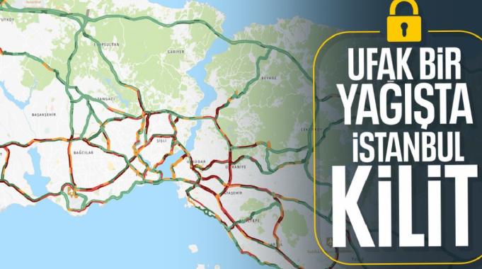 İstanbul&#039;un yağmur çilesi: Trafik yüzde 80&#039;e dayandı
