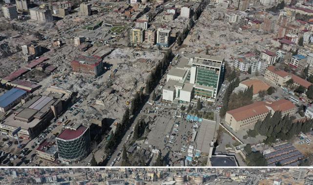 Kahramanmaraş merkezli depremlerin yıkıma neden olduğu il merkezleri görüntülendi