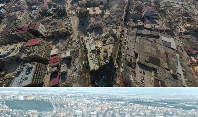 Kahramanmaraş merkezli depremlerin yıkıma neden olduğu il merkezleri görüntülendi