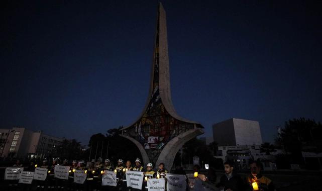 Şam, deprem kurbanlarını anmak için toplandı
