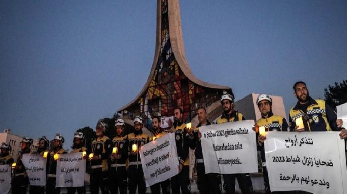 Şam, deprem kurbanlarını anmak için toplandı