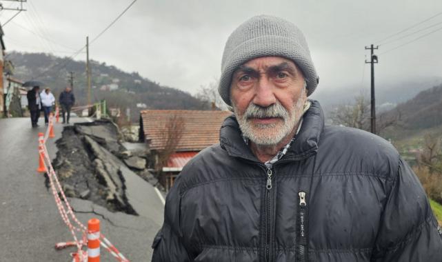 Zonguldak'ta istinat duvarı yıkıldı, yol çöktü