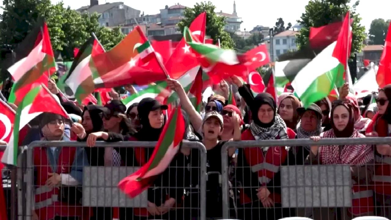 Özgür Gazze Mitingi Üsküdar&#039;da Yapıldı