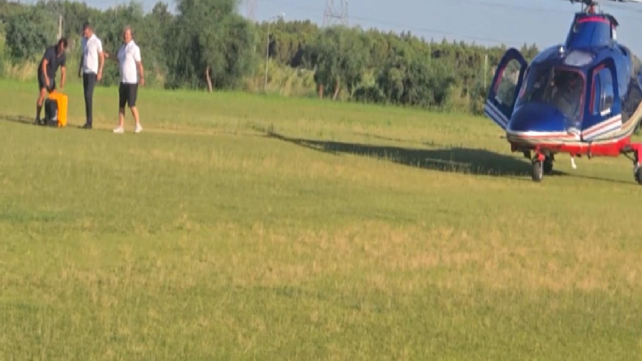 Emre Belözoğlu, tesislere helikopterle indi