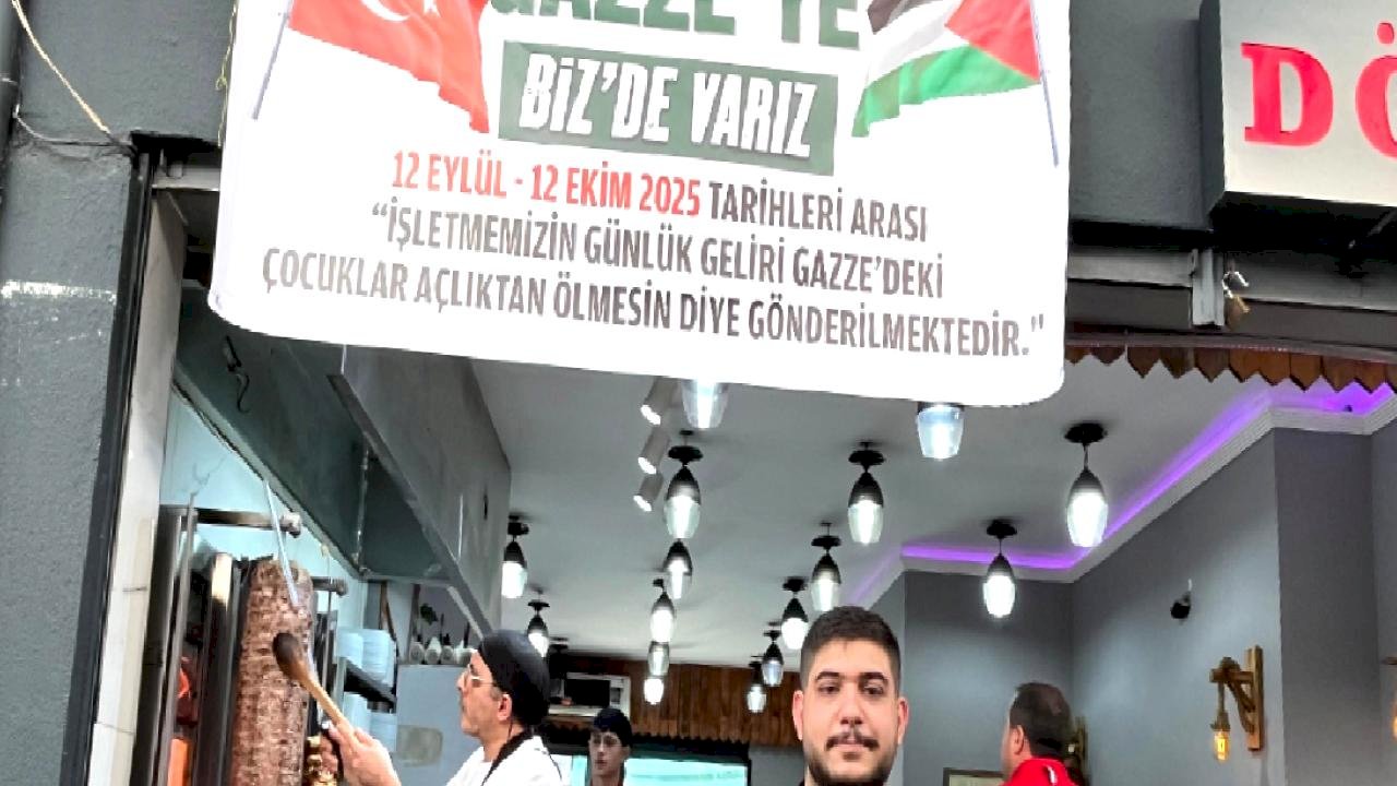 İzmir&#039;de bir dönerci aylık kazancını Gazze’ye bağışladı