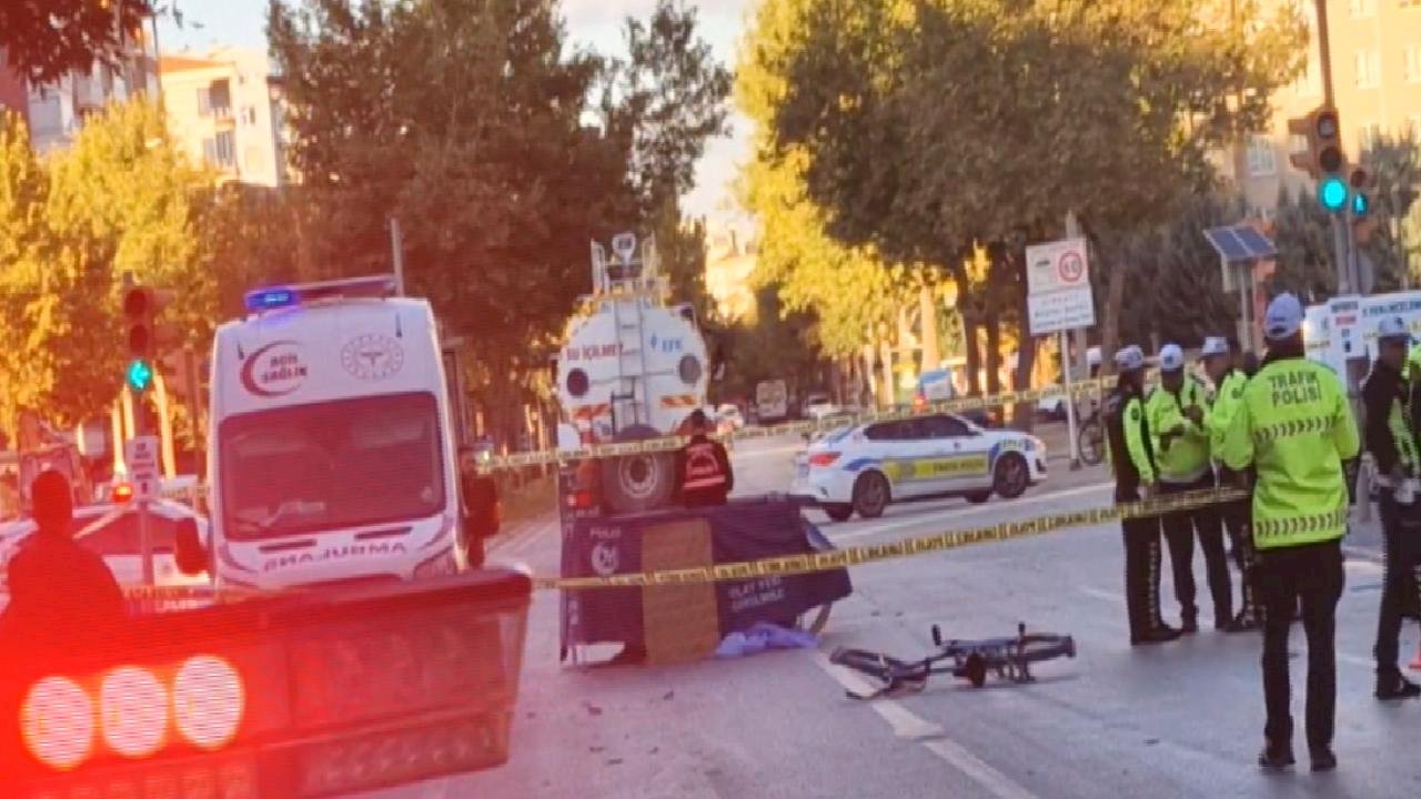 Konya&#039;da su tankerinin çarptığı bisiklet sürücüsü hayatını kaybetti