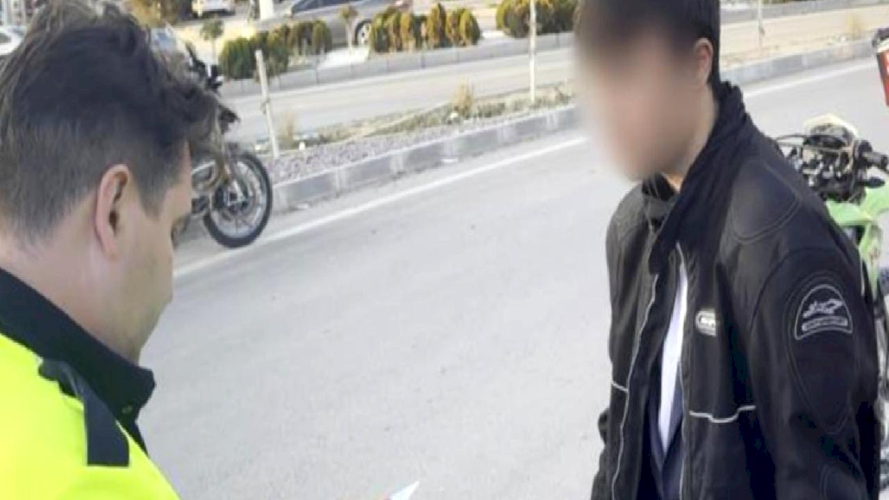 Aksaray'da polisten kaçan 15 yaşındaki motosiklet sürücüsü cezayı yedi