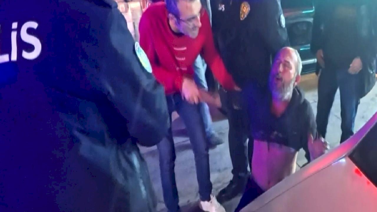 Aksaray&#039;da taşkınlık yapan alkollü şahıslar polise zor anlar yaşattı